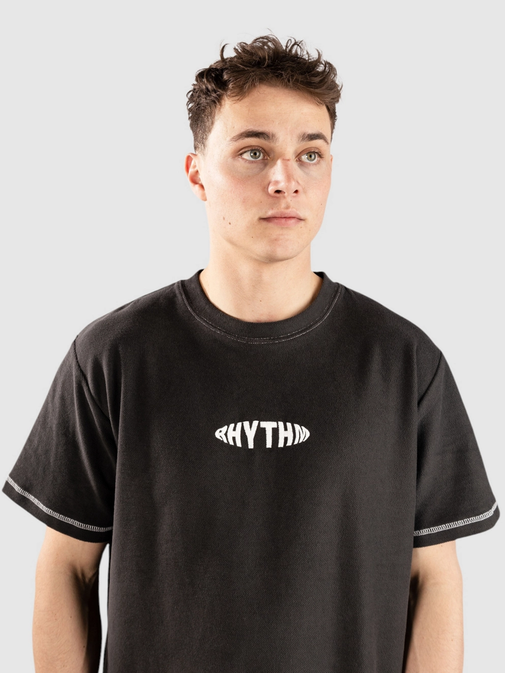 Rhythm Terry Contrast T-Shirt black