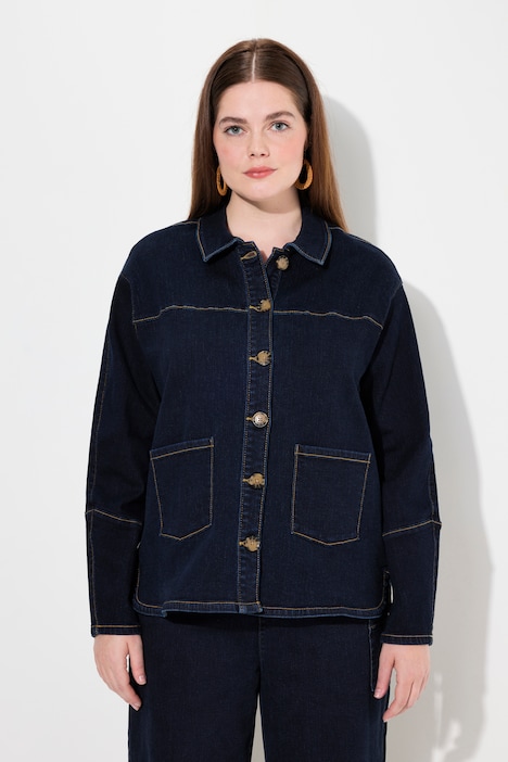 Jeansjacke, Hemdkragen, Stretch, Biobaumwolle