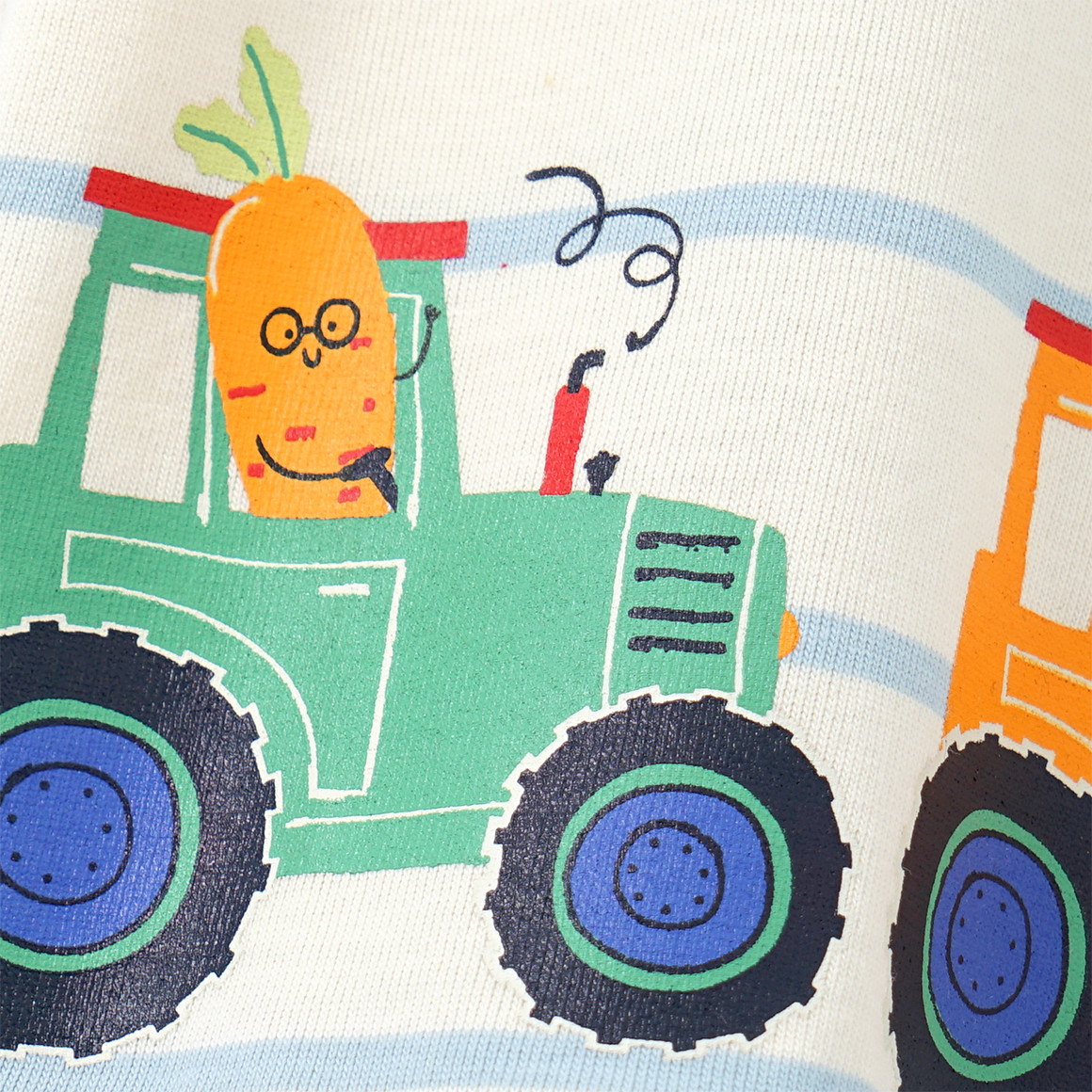 Topomini Baby T-Shirt mit Traktor-Print creme