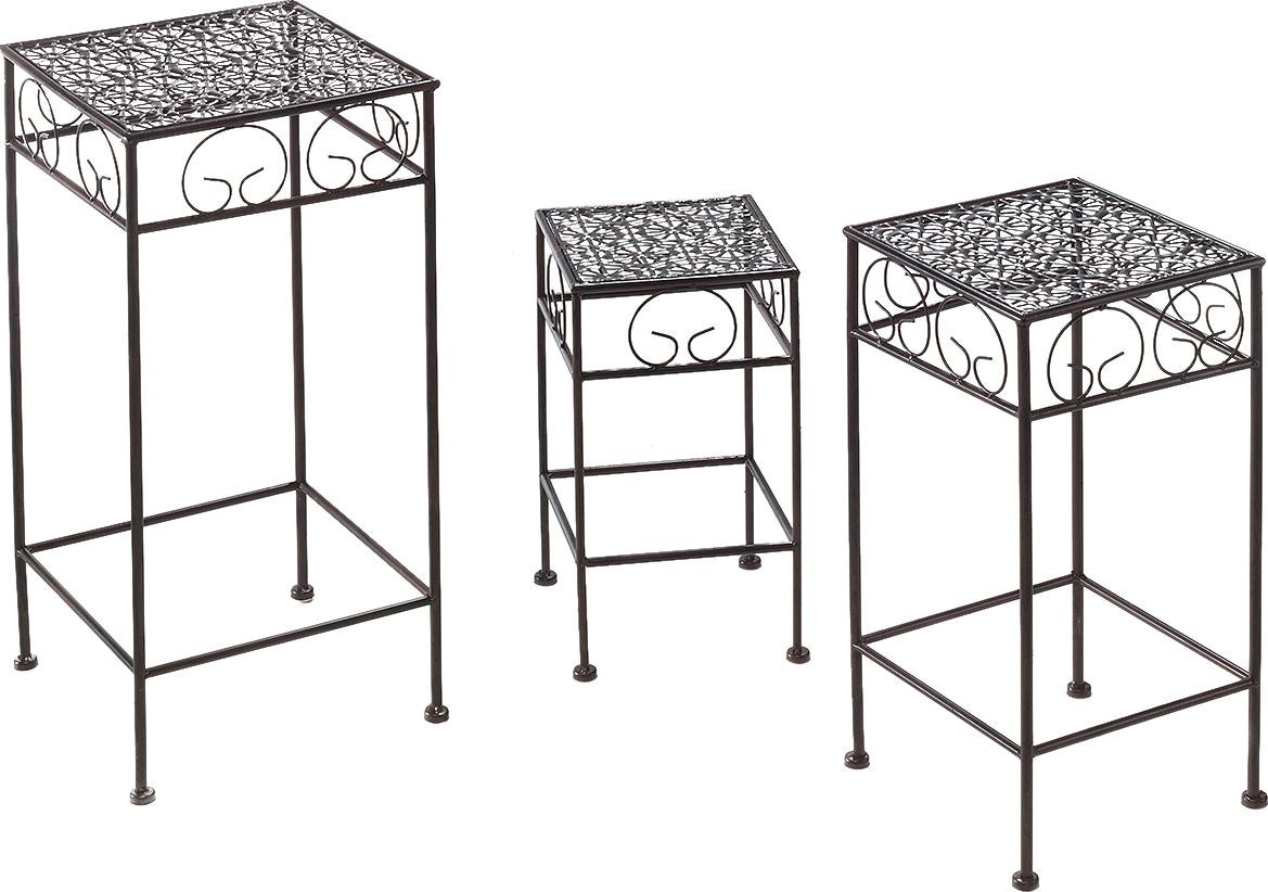 locker Blumentisch 3er-Set,  Blumenhocker, aus Metall