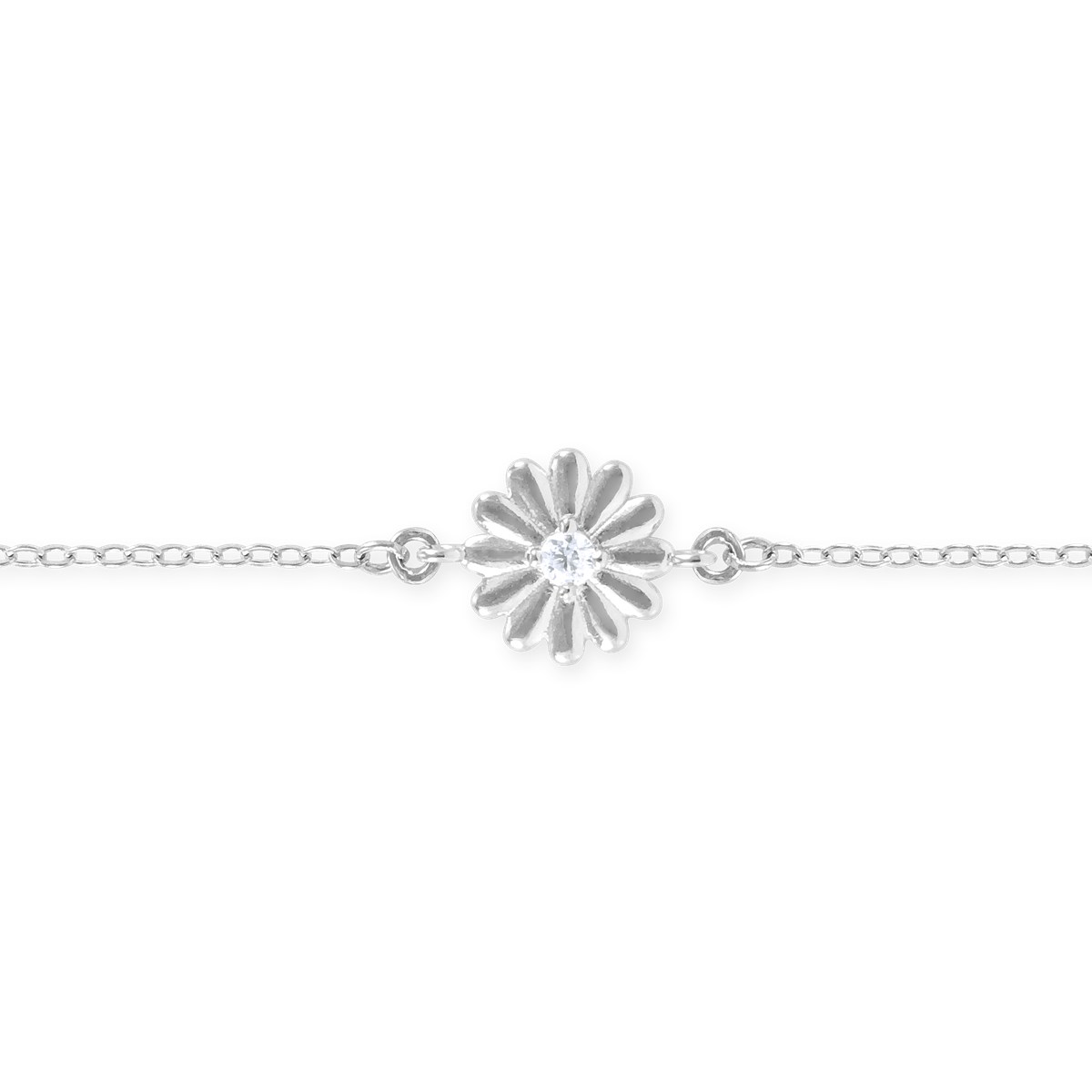 Bracelet en argent 925 rhodié avec oxydes de zirconium