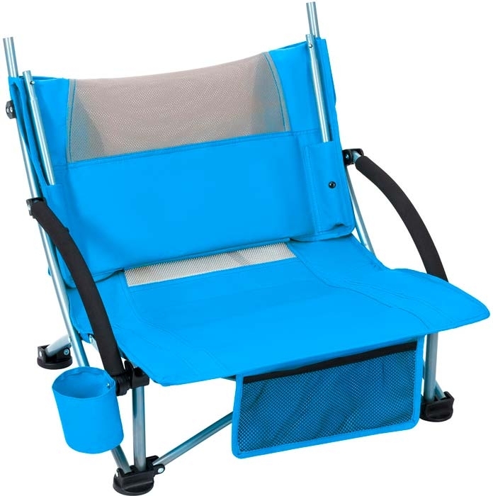 KingCamp High Beach Chair Faltstuhl mit hoher Lehne und Liegestuhl-Komfort royal blue
