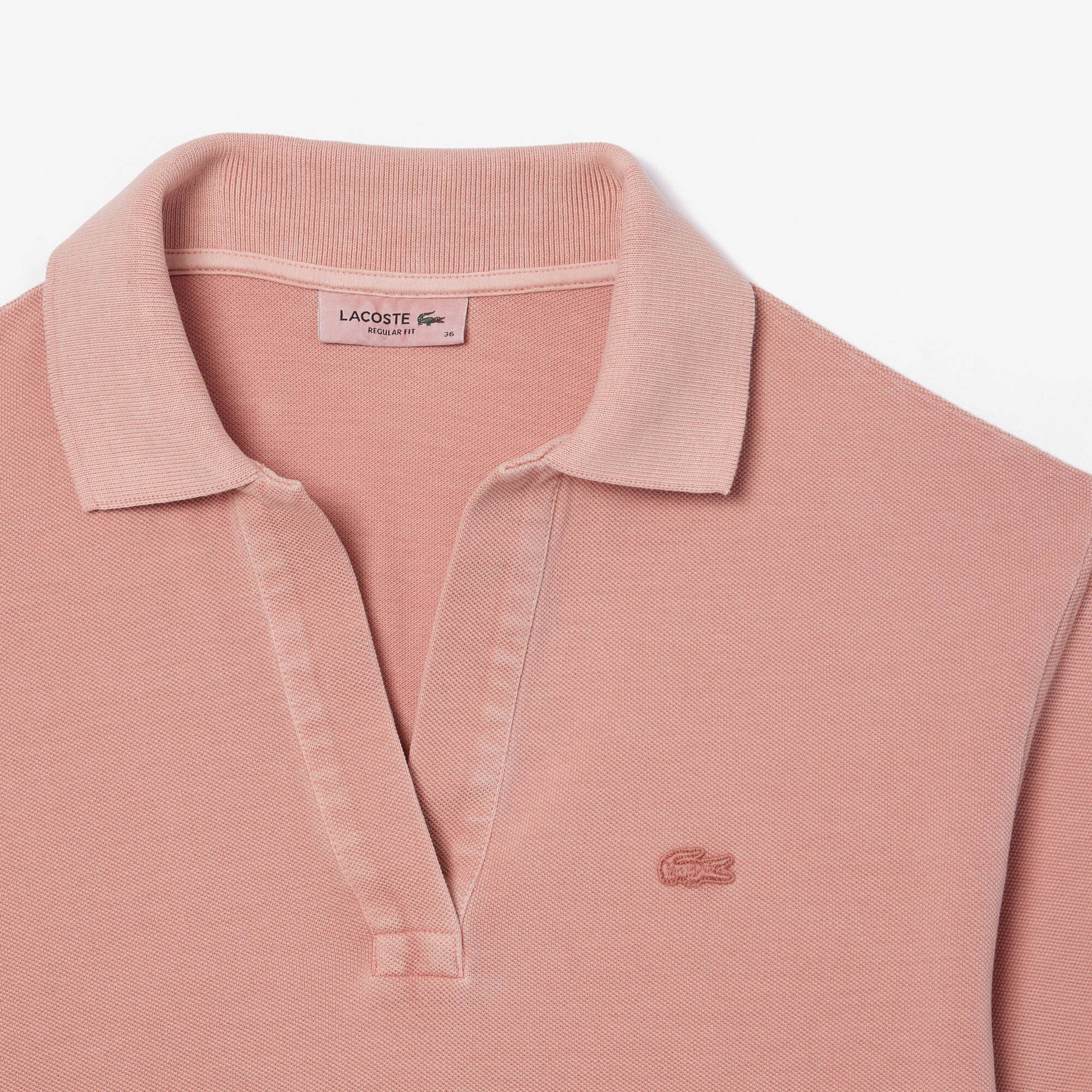 Natürlich gefärbtes Poloshirt aus Baumwoll-Piqué Kurze Ärmel - Rosa - Lacoste - Damen