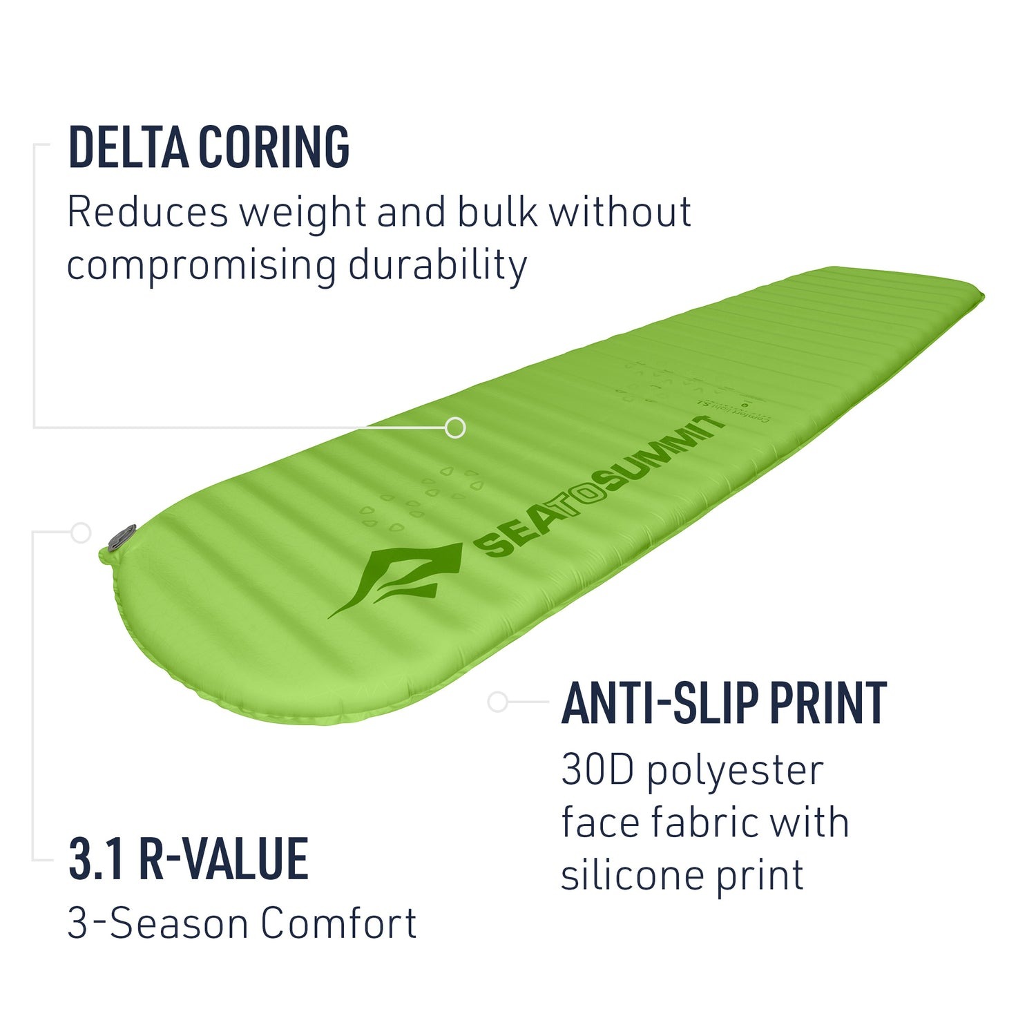 Comfort Light Self-Inflating Sleeping Mat Green