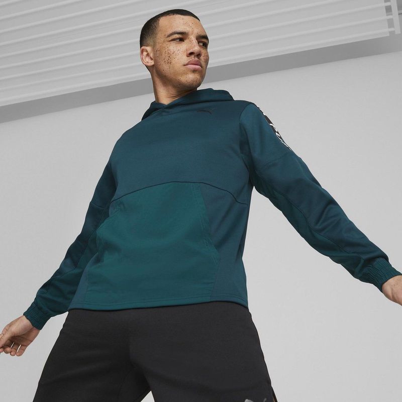 Puma - PWRFleece Hoodie - Heren - Zwart - Fleece - Capuchon