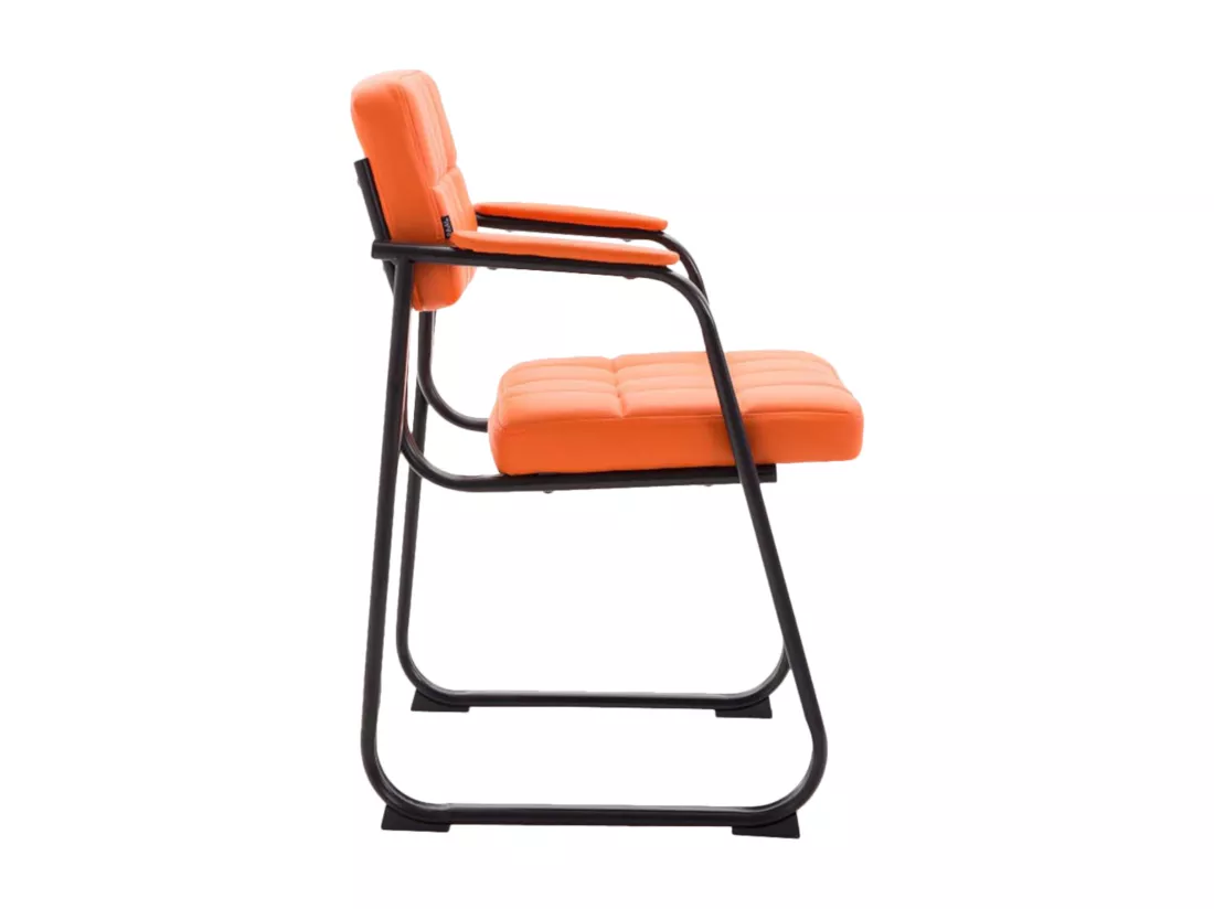 Lot de 2 chaises avec accoudoirs - Similicuir - Orange - Canada B