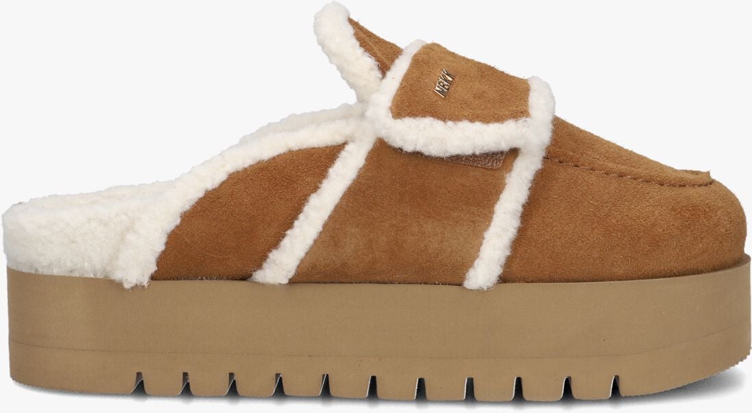 cognac nubikk instappers teddy fur
