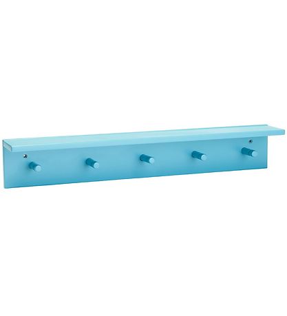 Kids Concept Regal m. Haken - 60x10 cm - Holz - Türkis
