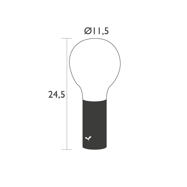 Fermob Aplo H24 tafellamp LED oplaadbaar Red Ochre