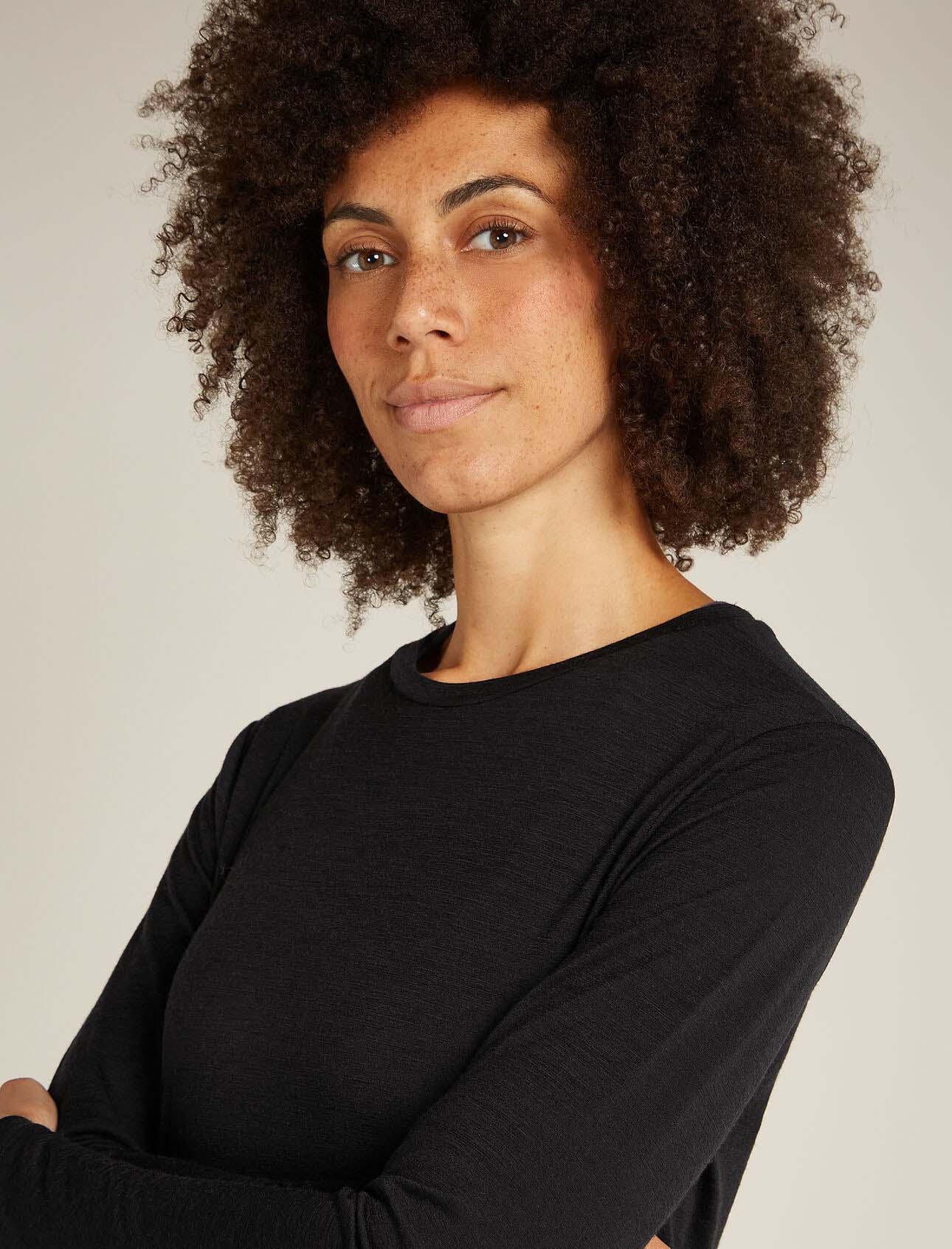 Merino 150 Tech Lite LS Tee Dame Black