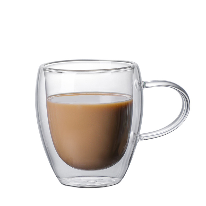 (250ml) Doppelwandiges Cappuccino Glas Kaffee Cup Tee Tasse - Transparent