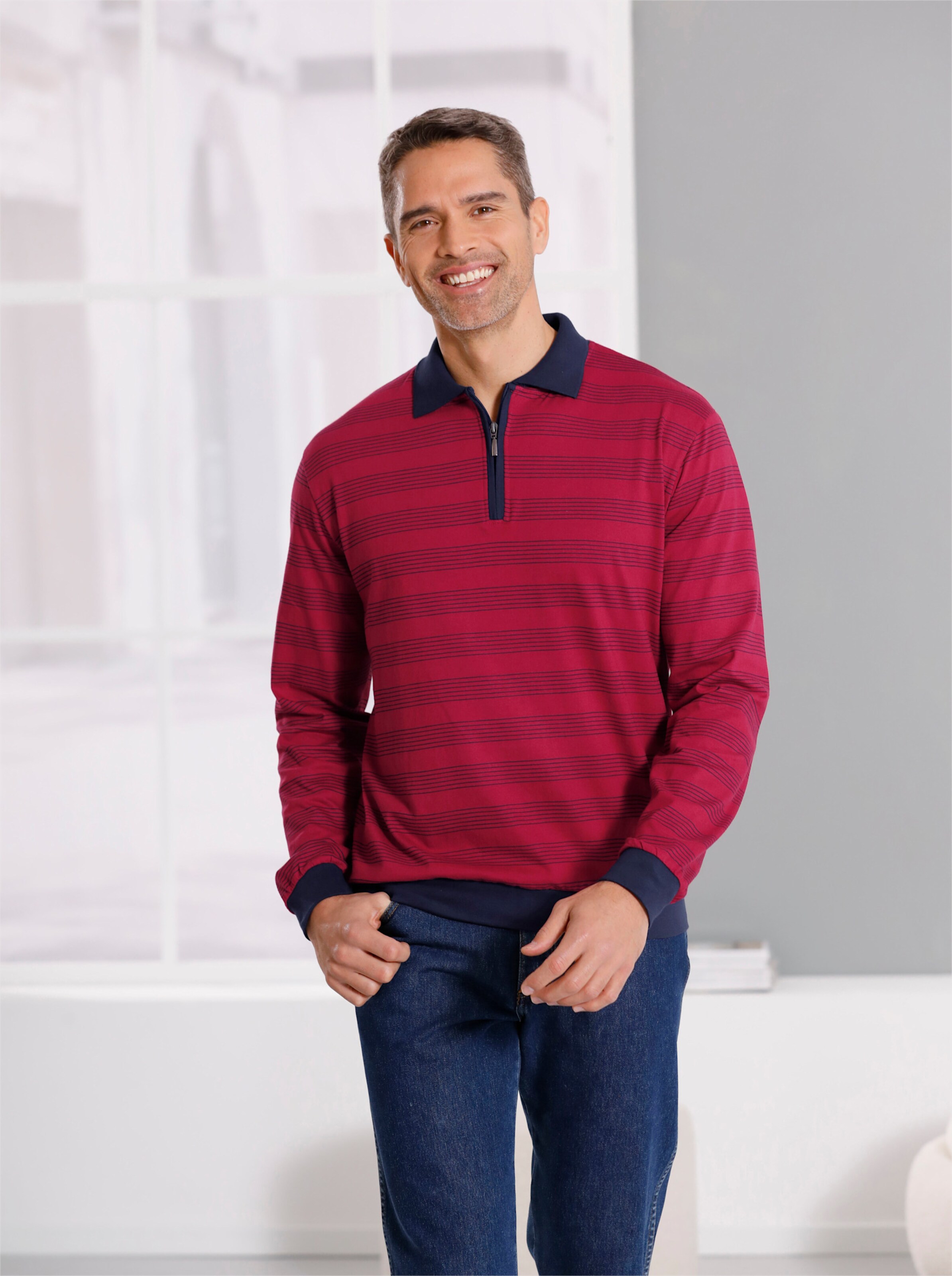 Langarm-Poloshirt