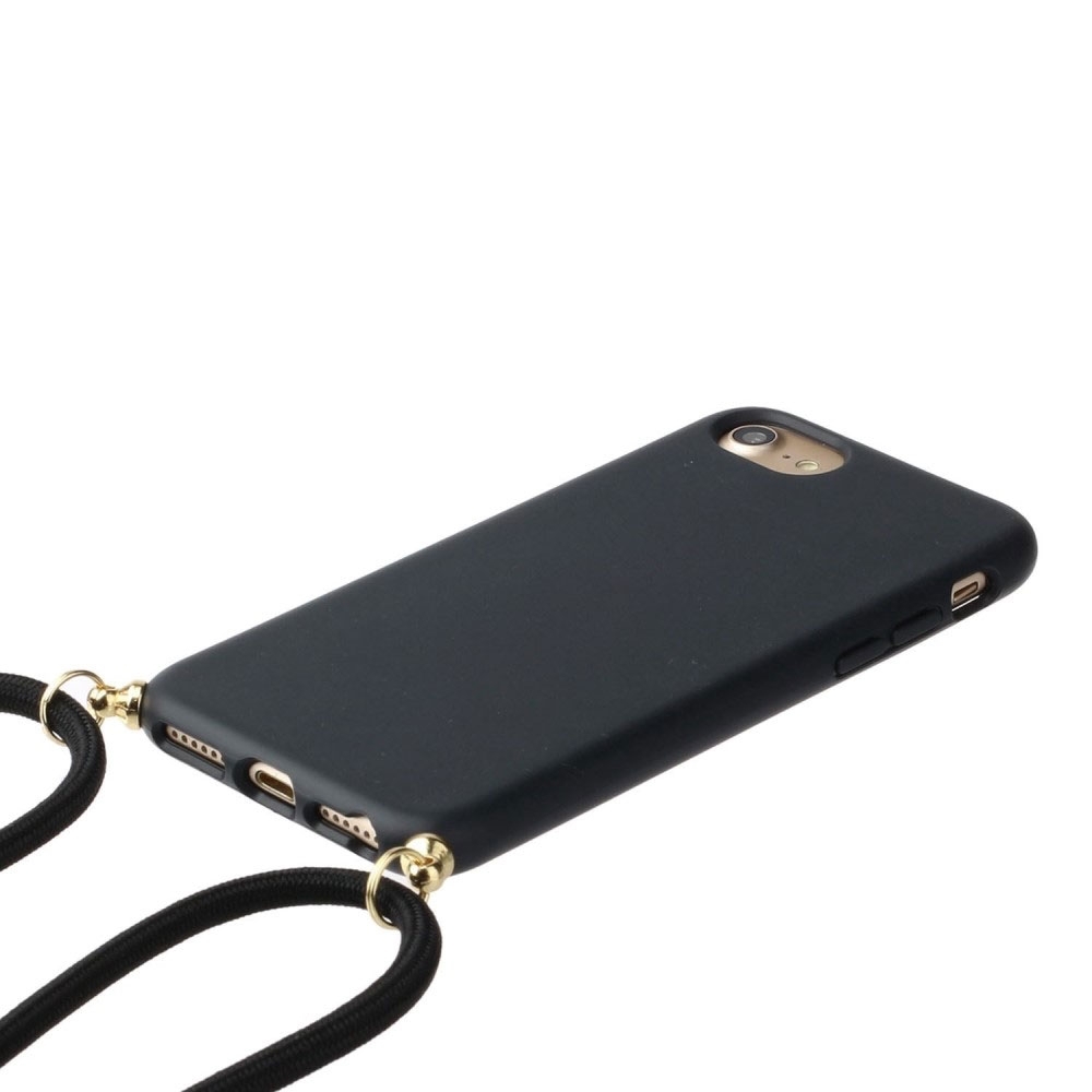 iPhone SE (2022/2020) / 8 / 7 / 6S Necklace Bio Gummi Case Hülle Eco Friendly Nachhaltig Kompostierbar   Handykette (150cm) - Rosa