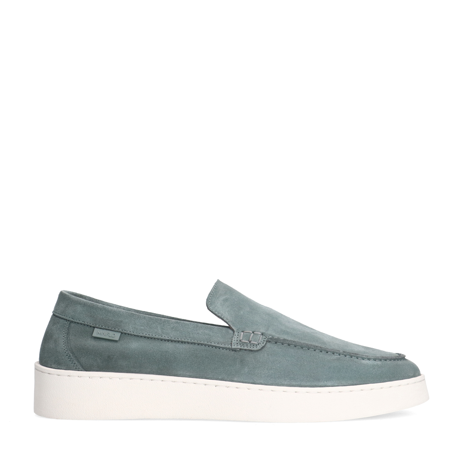 Blauwe suède loafers
