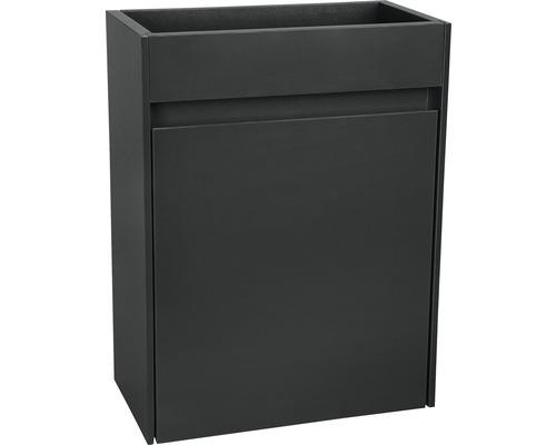 Wastafelset Difference HURA L 40 x 22 cm witte wastafel met antraciet onderkast, koudwaterkraan en sifon mat chroom 38.006.14