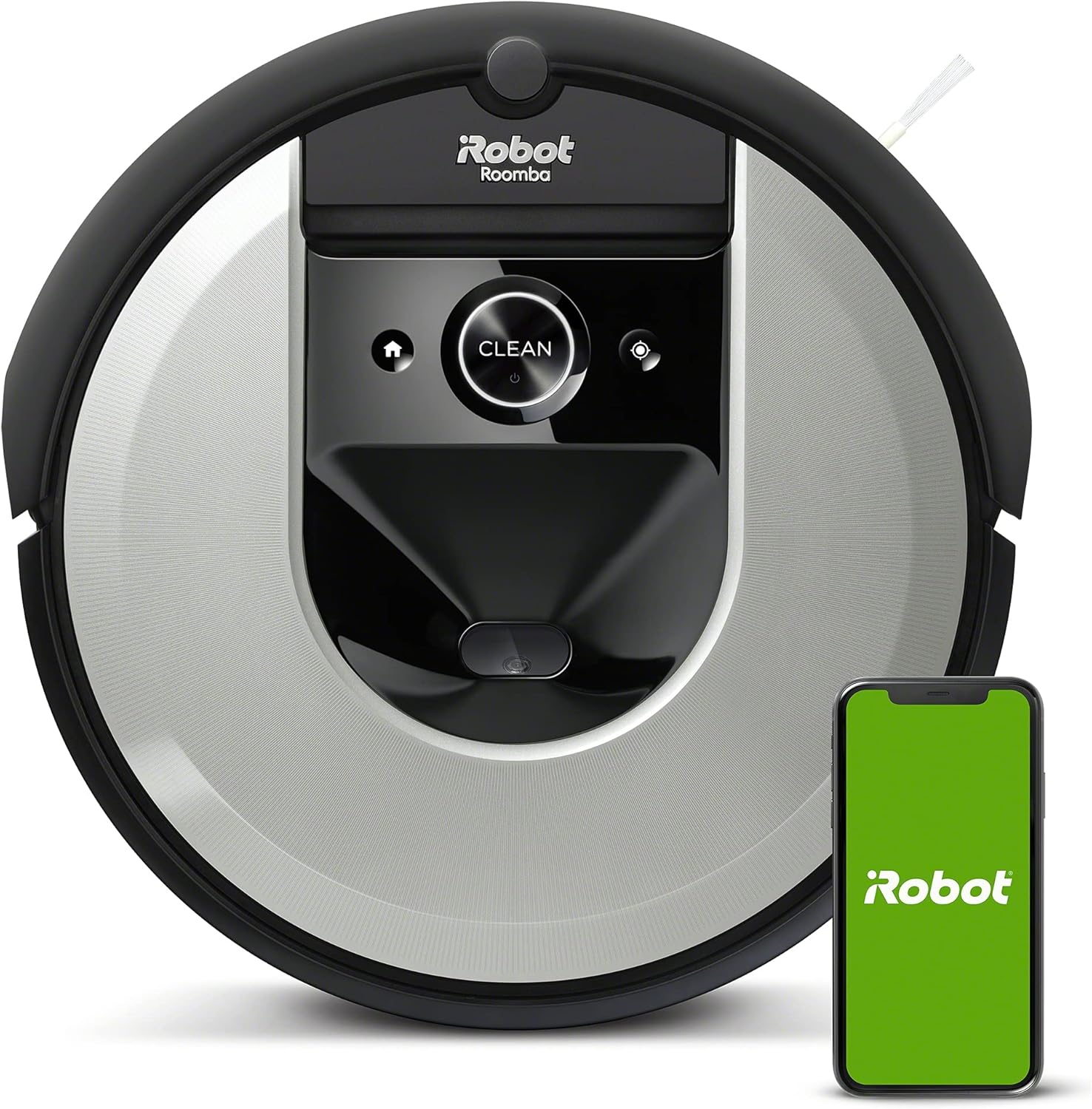 iRobot Roomba i7 (i7156) App-steuerbarer Saugroboter (Staubsauger Roboter), 2 Gummibürsten, Intelligente Kartierung, Sprachassistent-kompatibel, Reingt nach Objekten, Farbe: Light Silver
