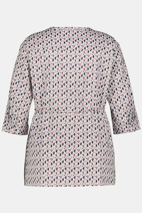 Bellieva-Bluse, Umstandsmode, Knopfleiste, 3/4-Ärmel, Biobaumwolle, GOTS