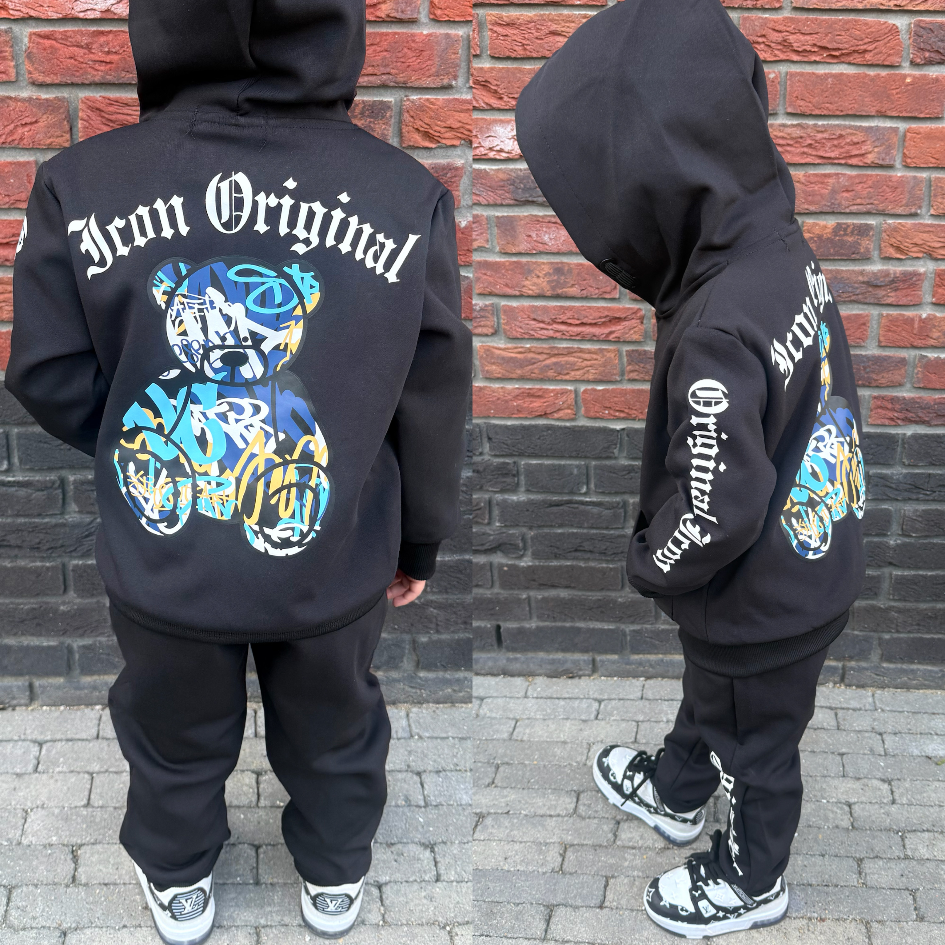 Icon graffiti teddy set - zwart