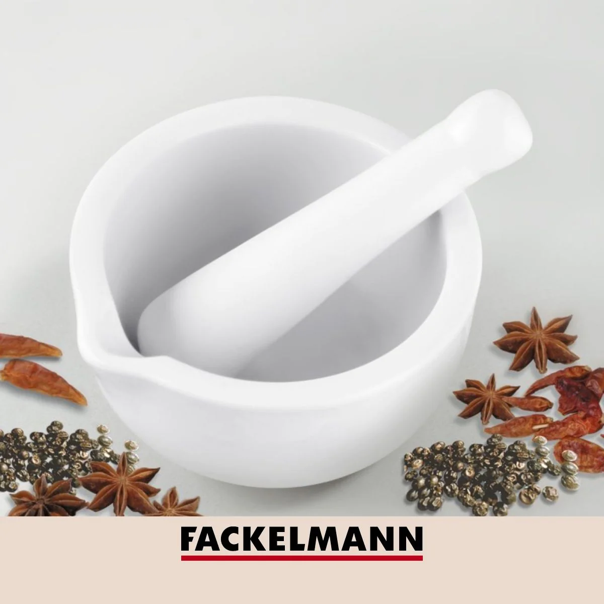 Mortier de cuisine avec pilon en porcelaine Fackelmann Basic Fackelman