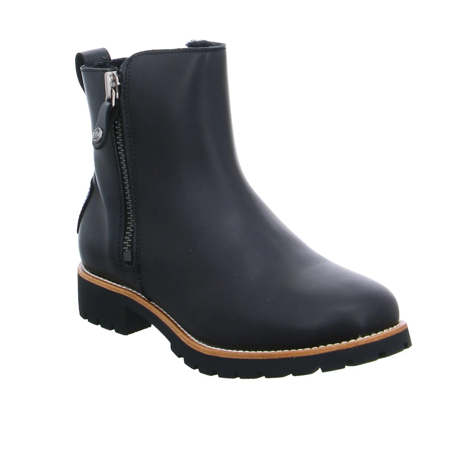 PANAMA JACK Boot Schwarz Leder  mit Lammfell-Futter