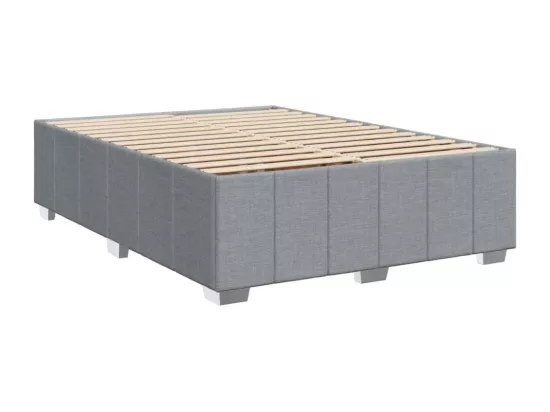 Sommier à lattes de lit avec matelas Gris clair 140x190cm Tissu