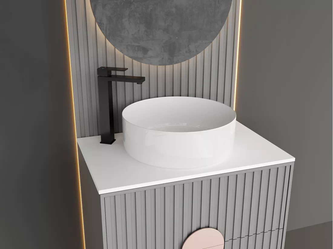 Robinet mitigeur mécanique carré en inox brossé - Noir mat - H31 cm - CANILAS