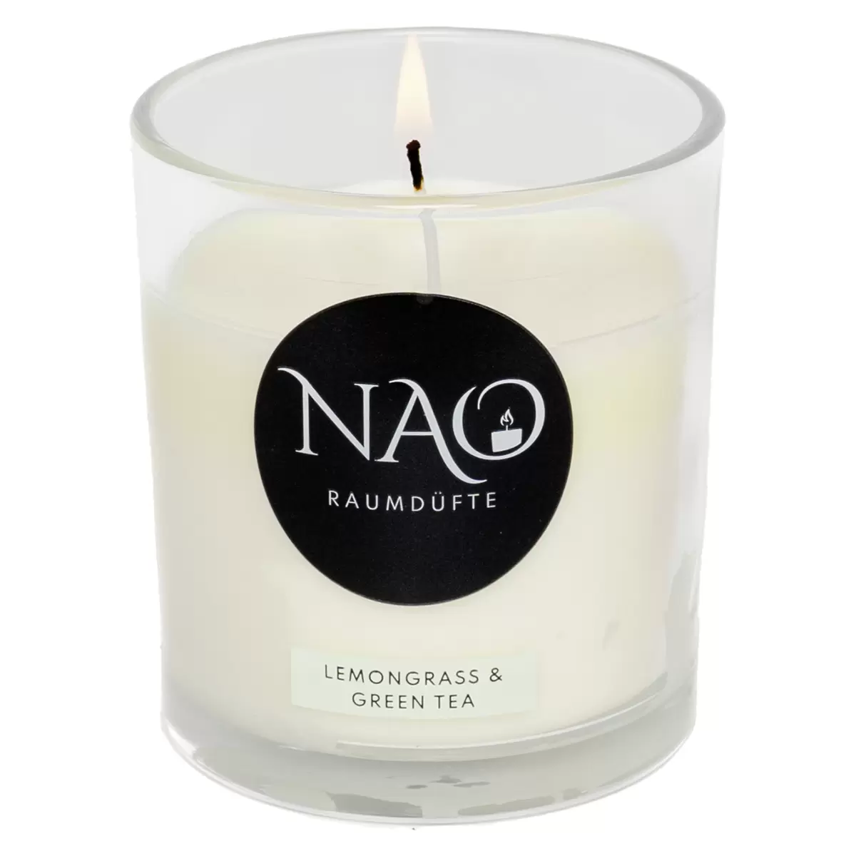 Duftkerze Lemongras &Green Tea NAO natur,transparent