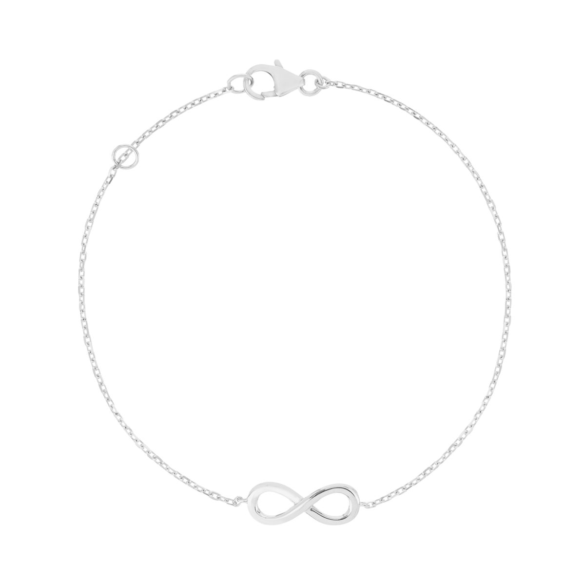 Bracelet argent 925, motif infini 18 cm