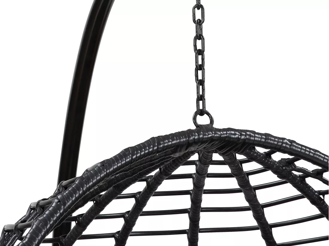 Fauteuil suspendu en résine tressée - Noir - BONTOC de MYLIA