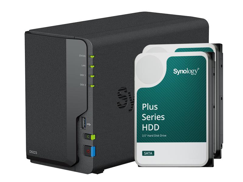 Synology NAS DiskStation DS223, 2-bay Synology Plus HDD 32 NAS mit 2 Laufwerkschächten