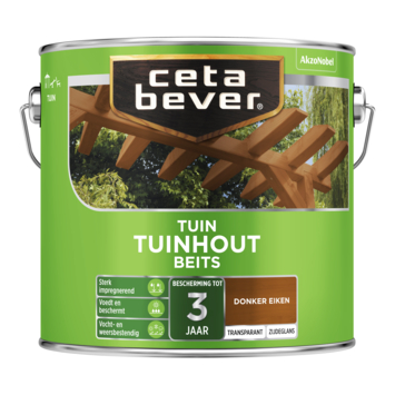 CetaBever Tuinhoutbeits zijdeglans transparant donker eiken 2,5 liter