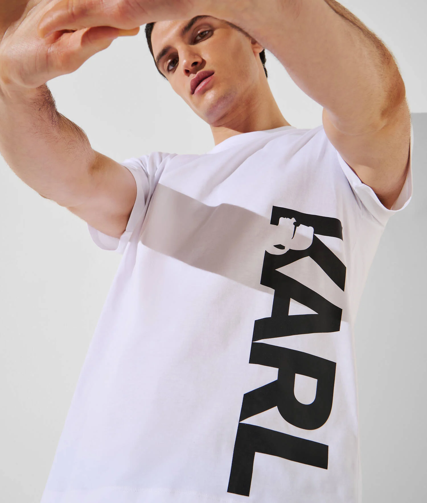 T-SHIRT DE PLAGE AVEC LOGO KARL - Blanc