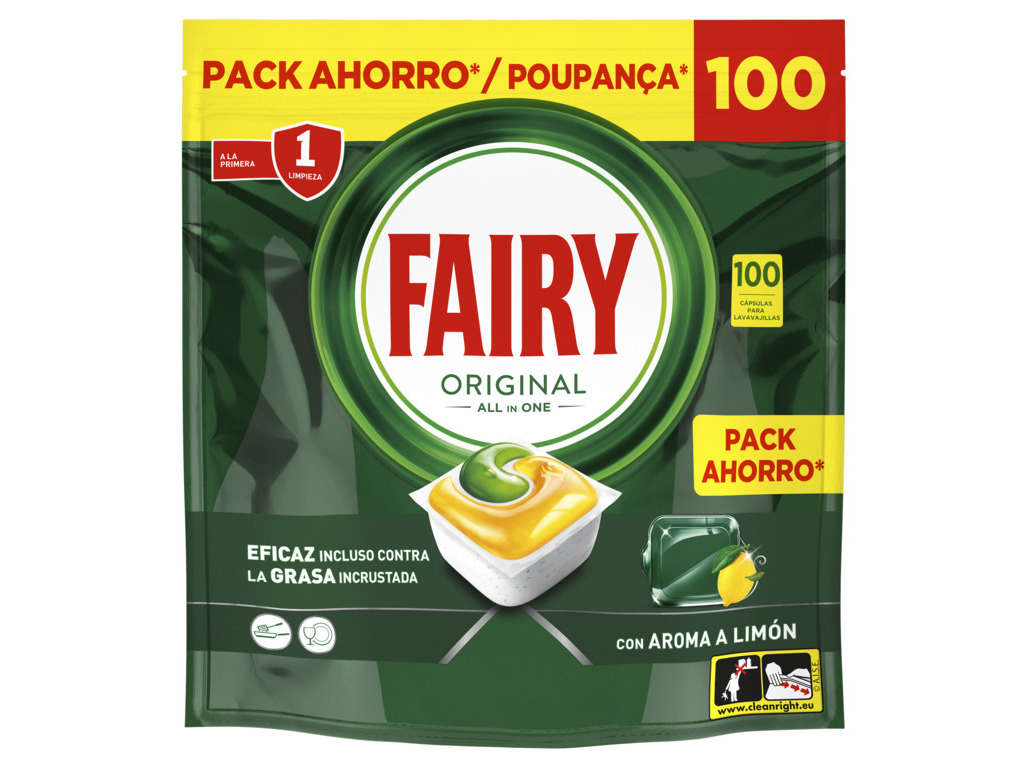 DETERGENTE MAQUINA LOIÃA FAIRY TUDO EM UM LIMAO 100P