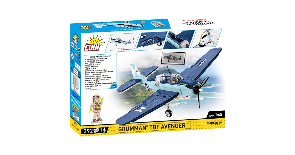 COBIHistorical Collection - Grumman TBF Avenger Constructiespeelgoed  (Schaal 1:48)