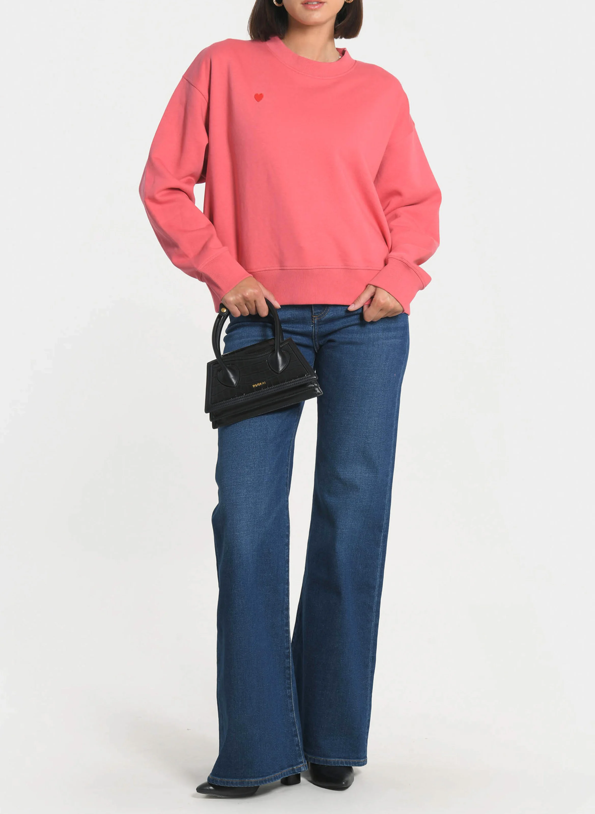 SUZY - Sweat ample en coton mélangé | Rose