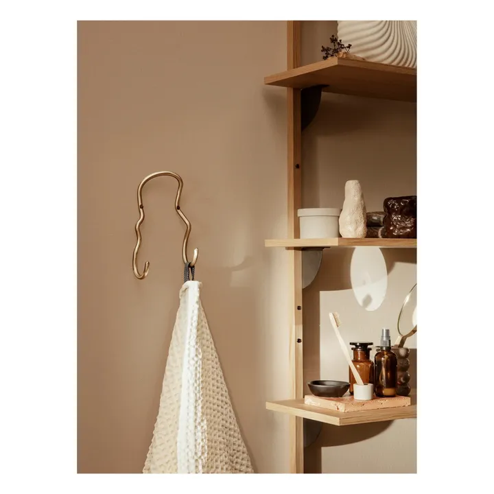 Ferm Living Patère double Curvature | Laiton