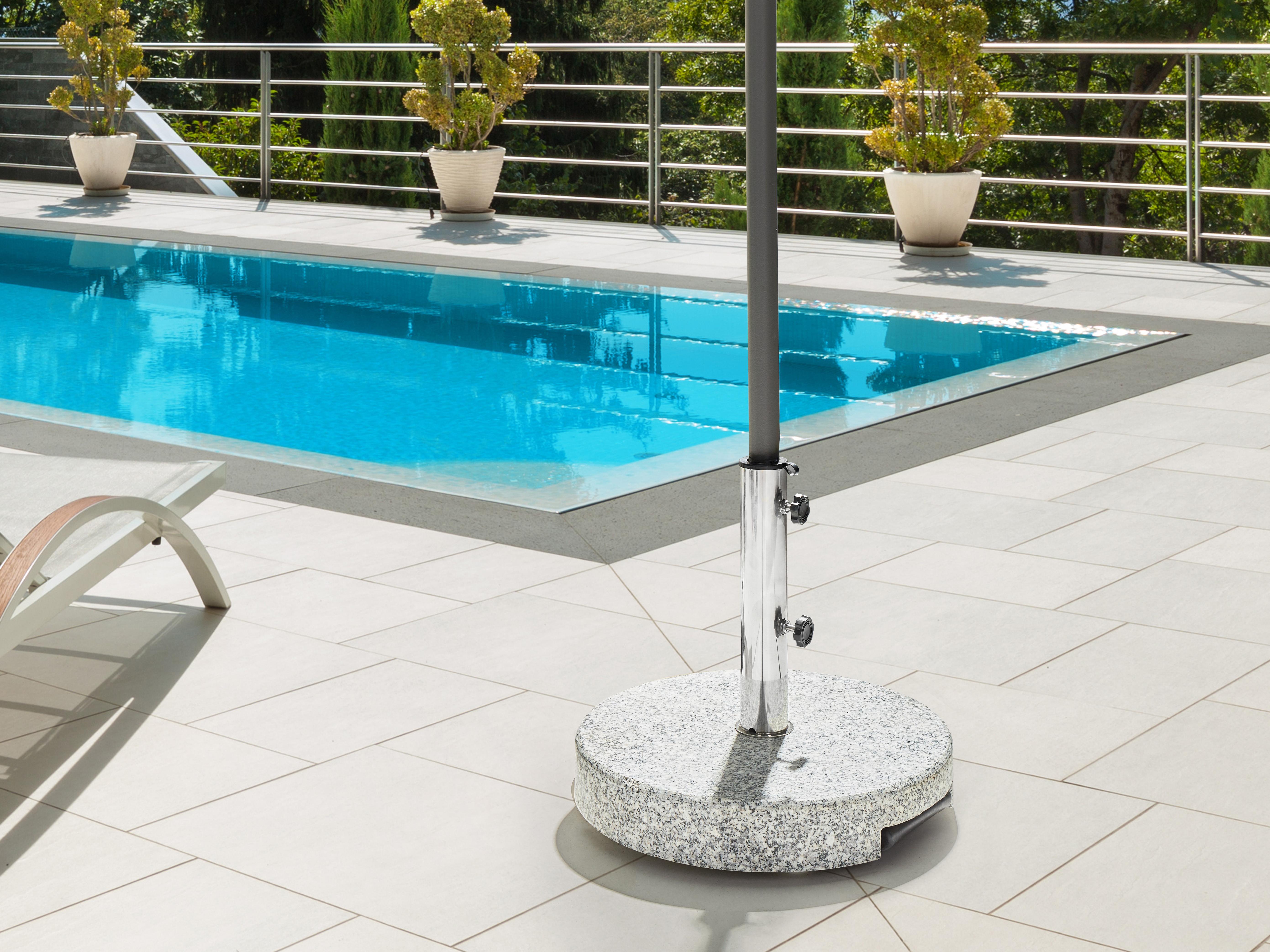 Parasolvoet CERZETO Grijs Rond 30 kg