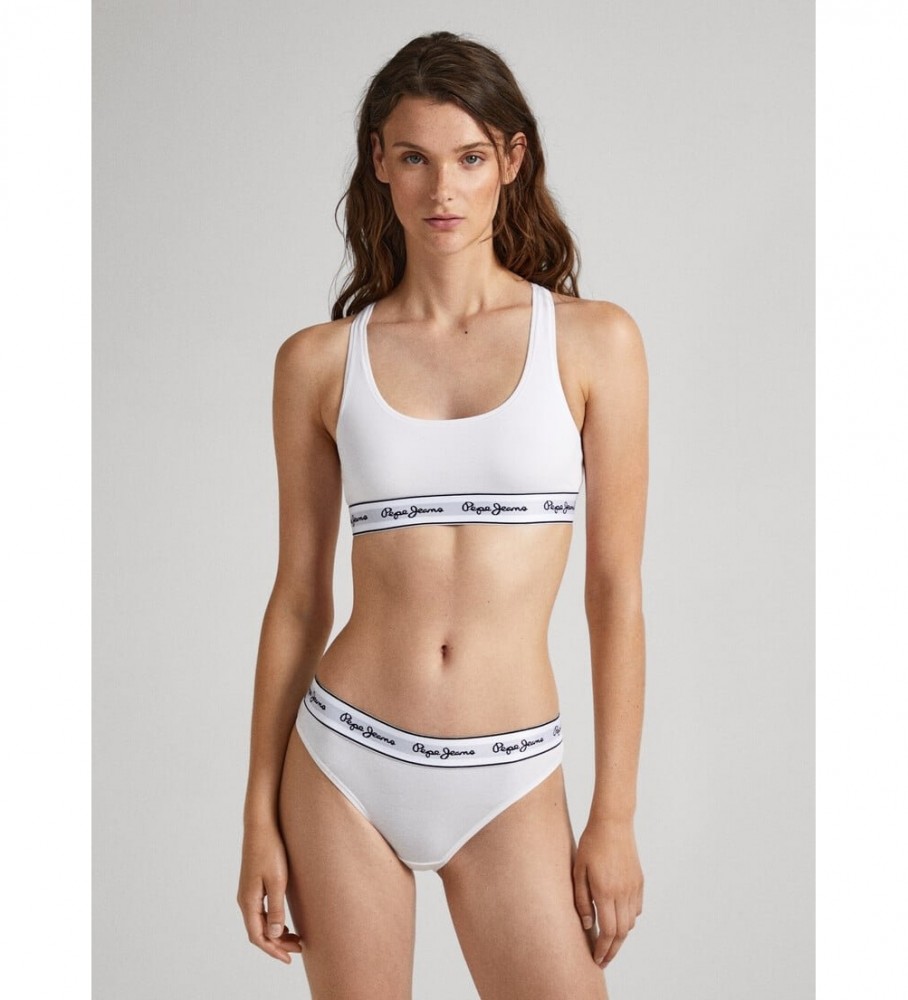 Sutiã esportivo Pepe Jeans, algodão branco
