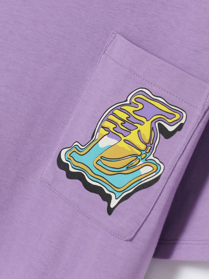 Camiseta Los Angeles Lakers NBA Maxi Print Back - Roxo Claro