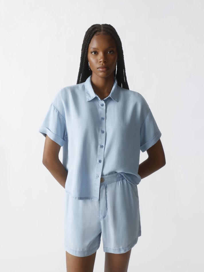 Shorts jeans claros - Azul claro