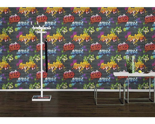 Behang 237801 Kids & Teens 3 Graffiti grijs