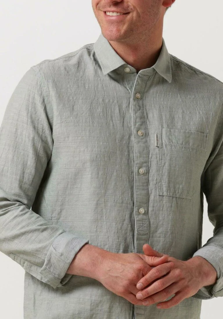 CAST IRON groene cast iron casual overhemd long sleeve shirtco li dobby