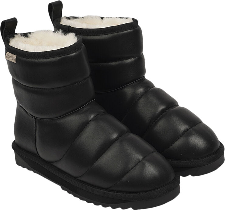 Lovelies NEBO - LEATHER HIGH BOOTS WITH SHEARLING Black