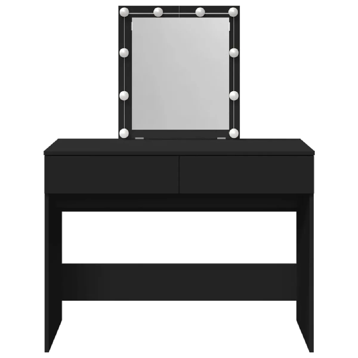 vidaXL Coiffeuse avec LED noir 100x40x130 cm