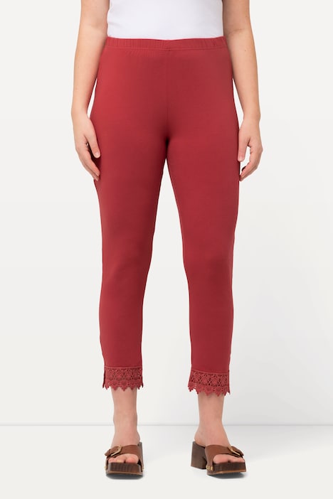 7/8-Leggings, Saumspitze, Biobaumwolle