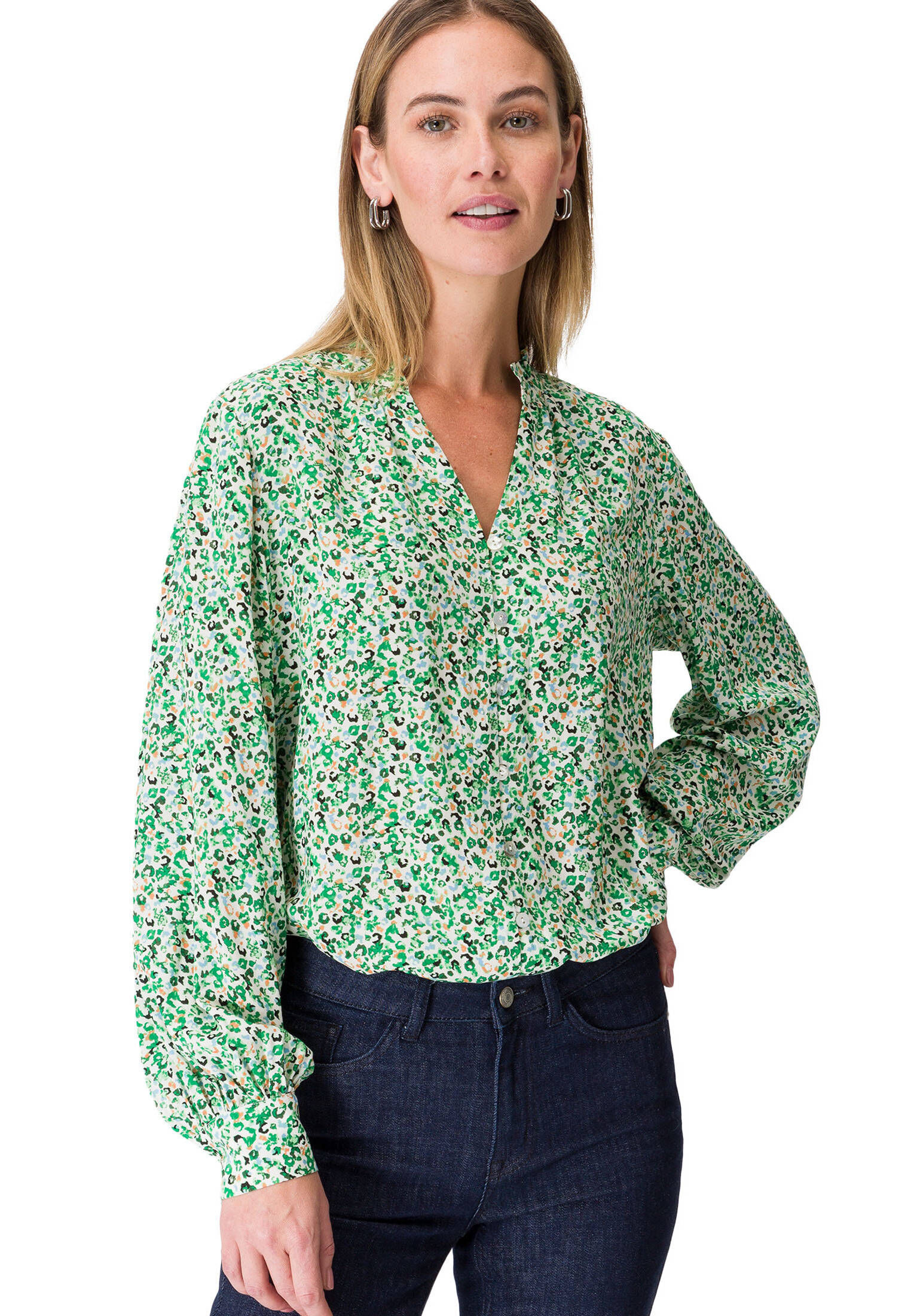 zero| Damen Bluse mit Blumenprint