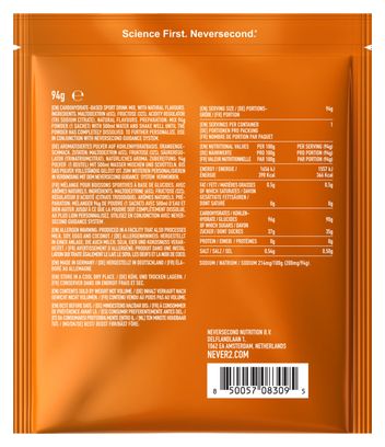 Boisson énergétique Neversecond C90 High Carb Drink Mix Orange - 94g