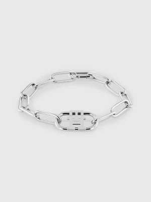 Pulseira de corrente de aço inoxidável com monograma TH