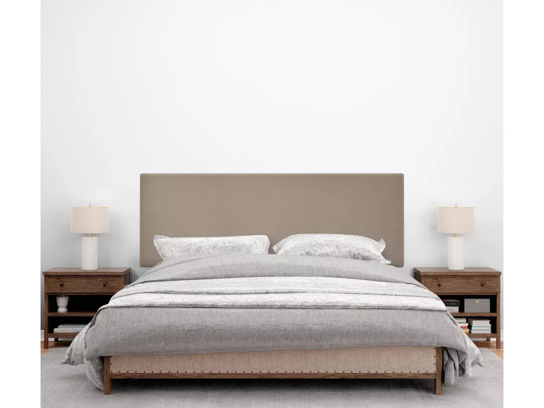 DHOME Tête de lit en tissu Aqualine lisse 160x105cm avec pieds Lits 150/160 - Terre