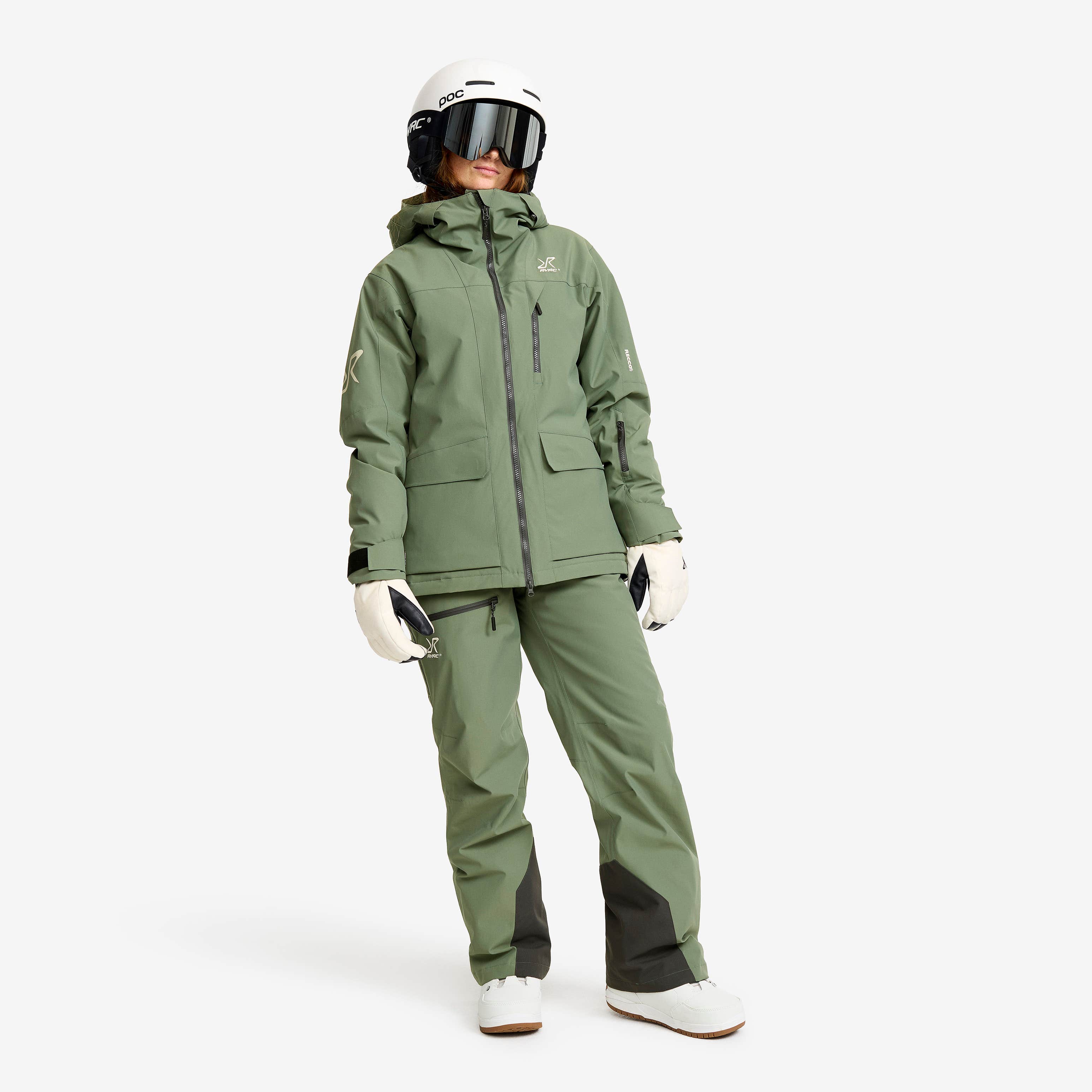 Halo 2L Insulated Ski Jacket Dame Dusty Green